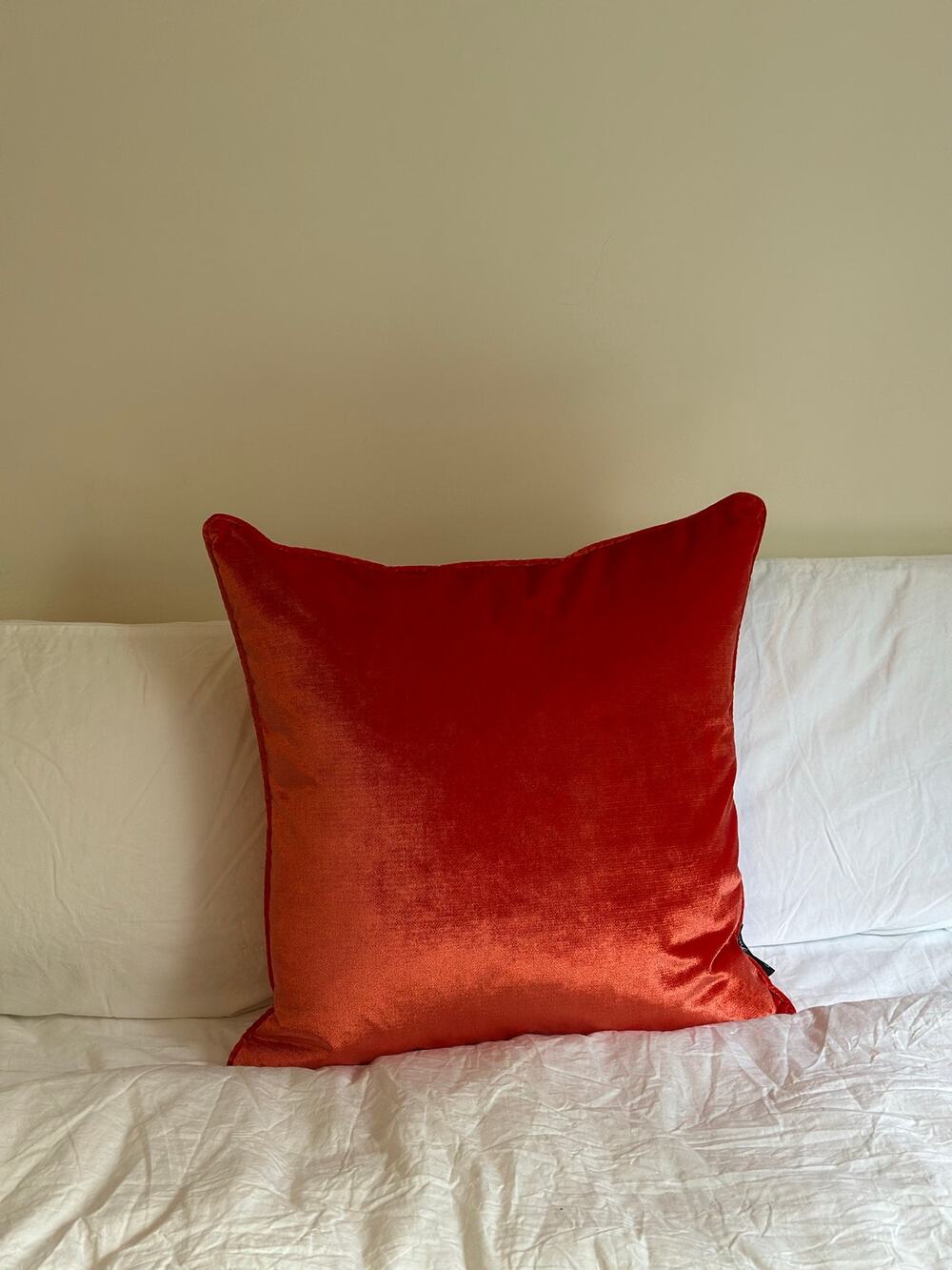 New Celebrity Home Terracotta Rust Velvet Feather Throw Pillow 20"x20"